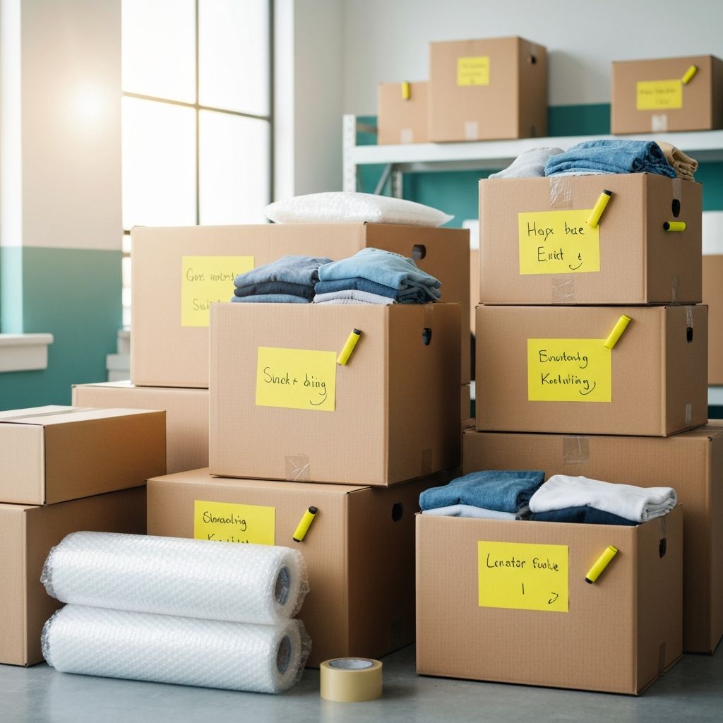 Ropa, cajas y artículos personales